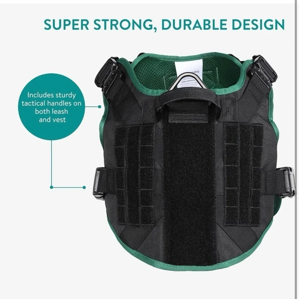 Tactical Dog Harness and Vest Set - Strong & Adjustable Fit with Metal D Ring